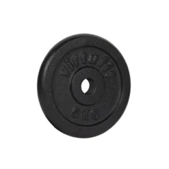 VirtuFit Gietijzeren Halterschijf - Halter gewicht - 30 mm - 5 kg - Zwart