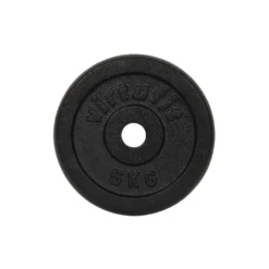 VirtuFit Gietijzeren Halterschijf - Halter gewicht - 30 mm - 5 kg - Zwart