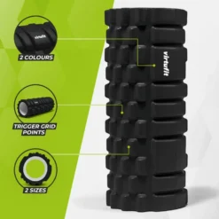 VirtuFit Grid Foam Roller - Massage roller - 33 cm - Zwart
