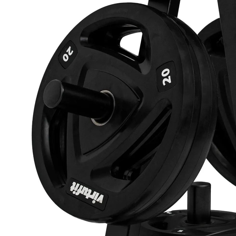 VirtuFit Halterschijf Opbergrek + Rubberen Halterschijf - 150 kg