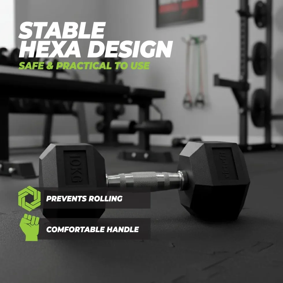VirtuFit Hexa Dumbbell Pro Set - 2 x 10 kg
