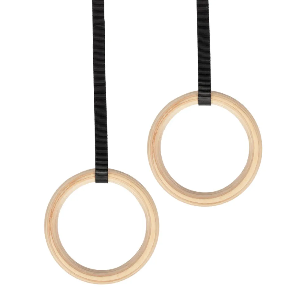 VirtuFit Houten Gym Ringen - Inclusief straps