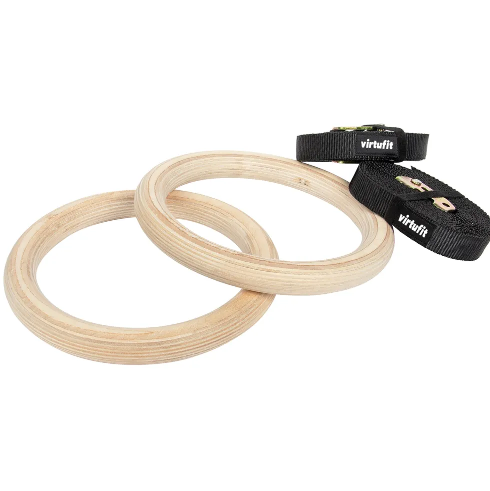 VirtuFit Houten Gym Ringen - Inclusief straps