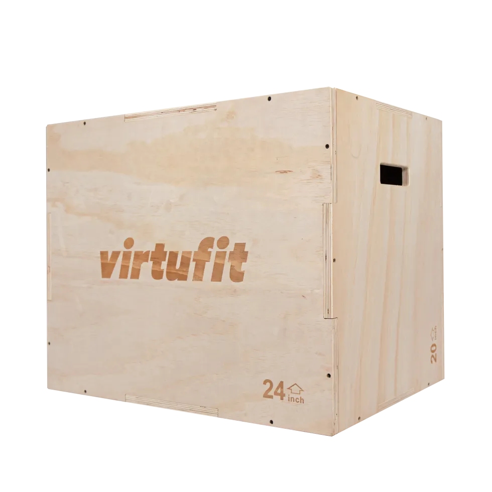 VirtuFit Houten Plyo Box 3-in-1 - Groot - 50 x 60 x 75 cm