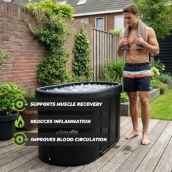 VirtuFit IJsbad Ovaal - Antraciet - 500 Liter - Inclusief accessoires