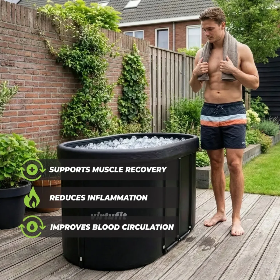 VirtuFit IJsbad Ovaal - Antraciet - 500 Liter - Inclusief accessoires