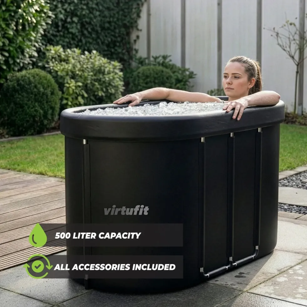 VirtuFit IJsbad Ovaal - Antraciet - 500 Liter - Inclusief accessoires