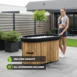 VirtuFit IJsbad Ovaal - Wood Look - 500 Liter - Inclusief accessoires