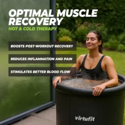 VirtuFit IJsbad XXL - 375 Liter - Antraciet - Inclusief accessoires