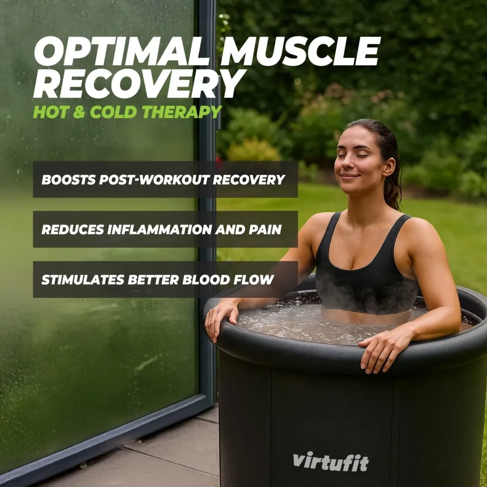 VirtuFit IJsbad XXL - 375 Liter - Antraciet - Inclusief accessoires