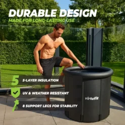 VirtuFit IJsbad XXL - 375 Liter - Antraciet - Inclusief accessoires