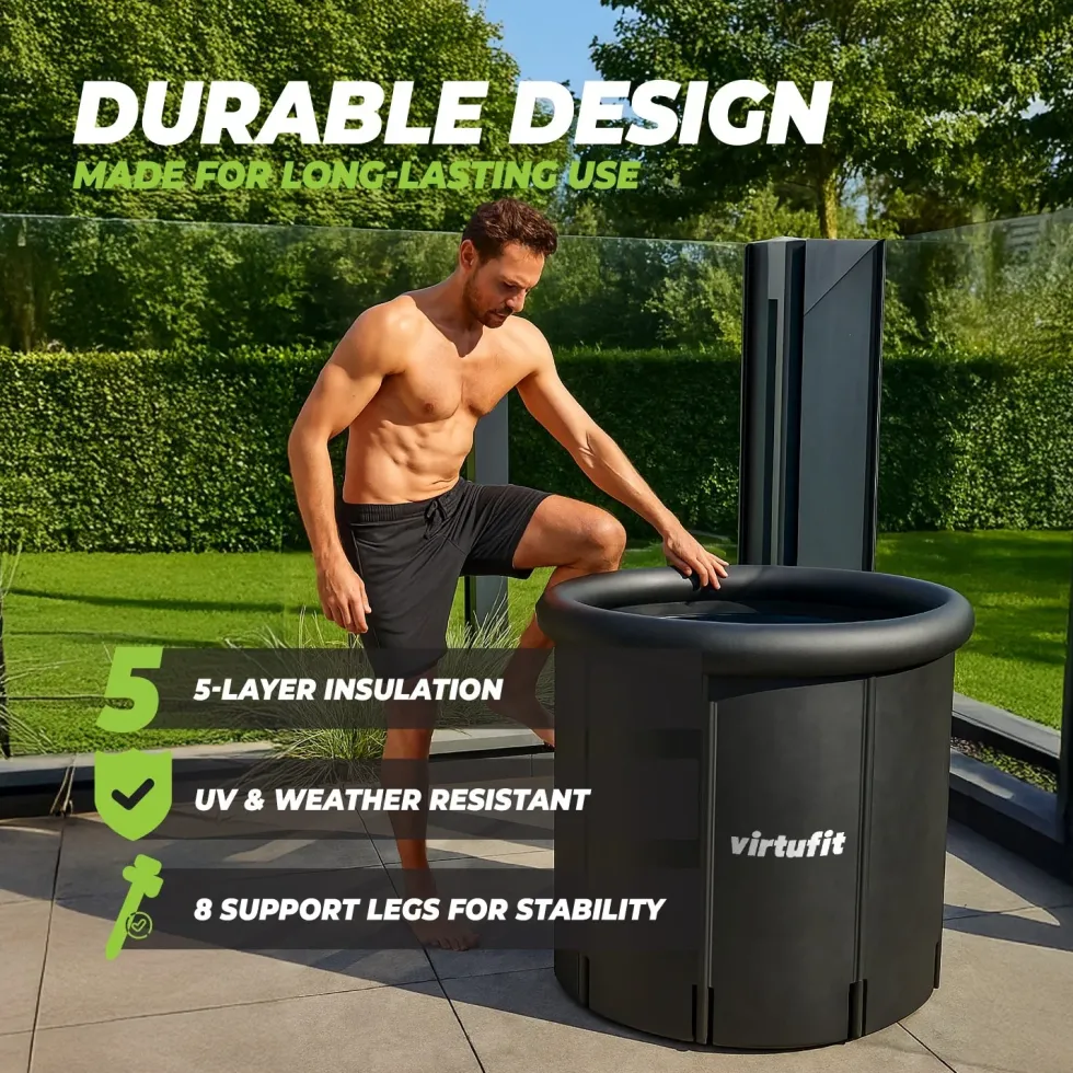 VirtuFit IJsbad XXL - 375 Liter - Antraciet - Inclusief accessoires