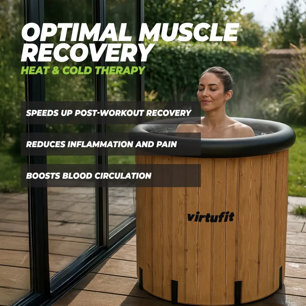 VirtuFit IJsbad XXL - 375 Liter - Wood Look - Inclusief accessoires