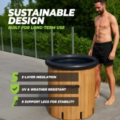 VirtuFit IJsbad XXL - 375 Liter - Wood Look - Inclusief accessoires