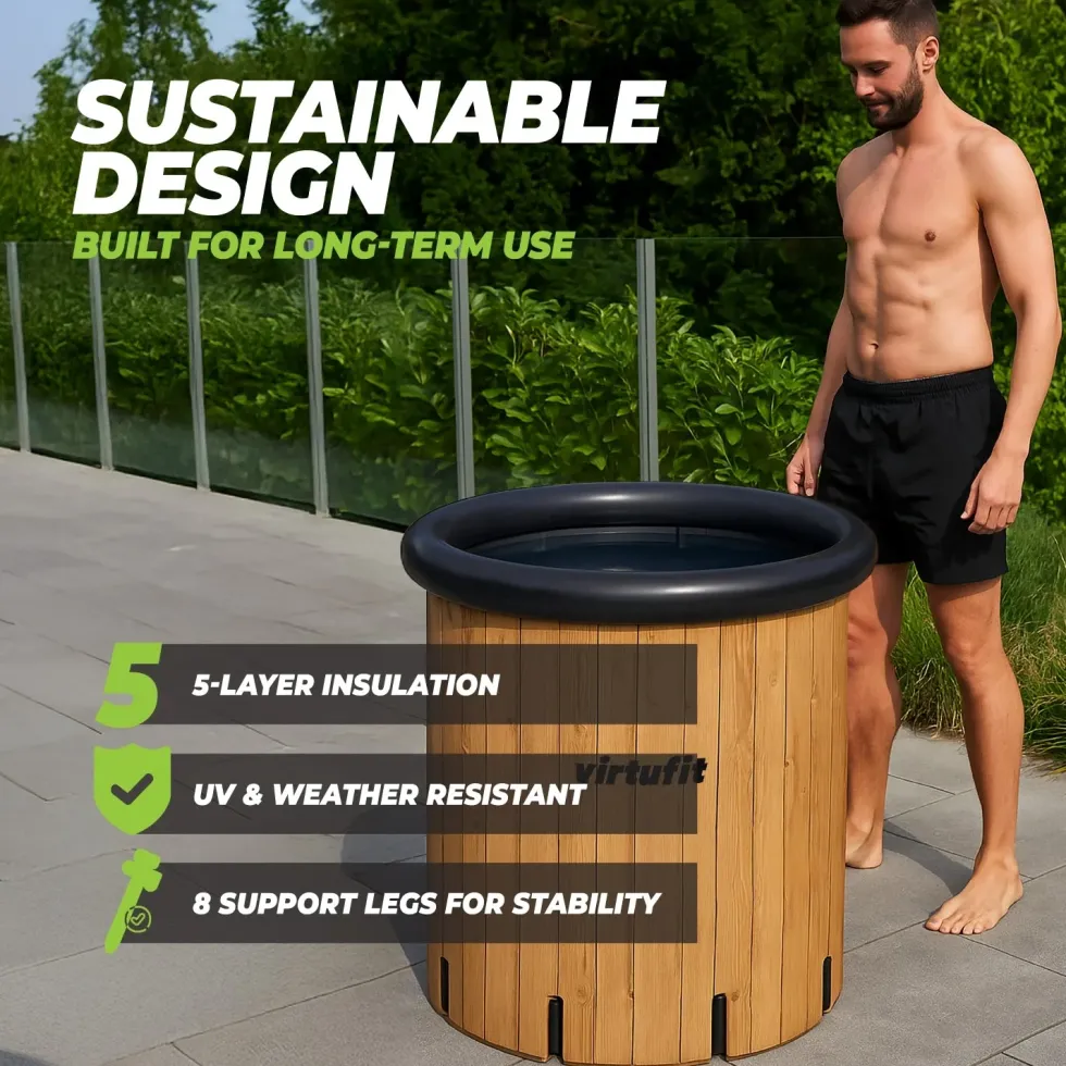 VirtuFit IJsbad XXL - 375 Liter - Wood Look - Inclusief accessoires