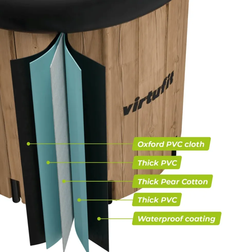 VirtuFit IJsbad XXL - 375 Liter - Wood Look - Inclusief accessoires