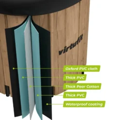VirtuFit IJsbad XXL - 375 Liter - Wood Look - Inclusief accessoires - Tweedekans