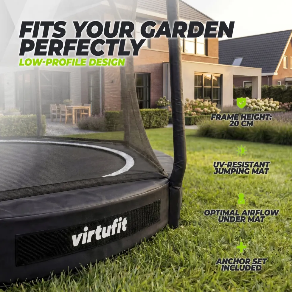 VirtuFit Inground Trampoline 366 cm cm Inclusief Veiligheidsnet