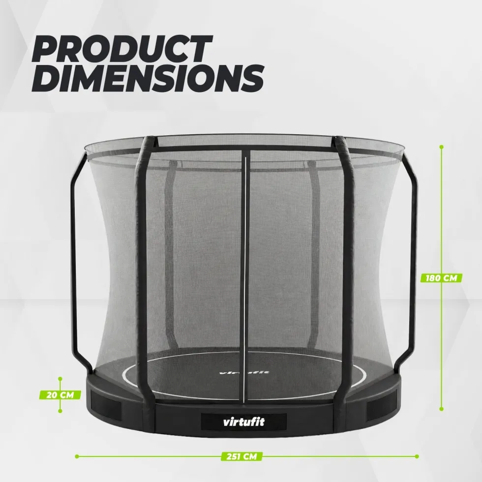 VirtuFit Inground Trampoline 251 cm Inclusief Veiligheidsnet