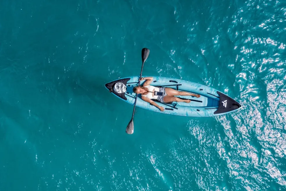 VirtuFit Kayak 335 - Turquoise - Met Kajak zitjes en draagtas - Tweedekans