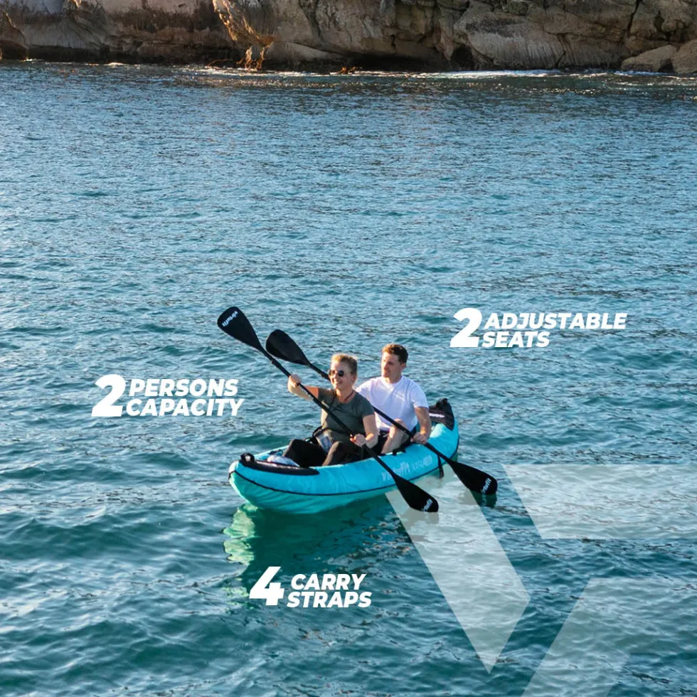 VirtuFit Kayak 335 - Turquoise - Met Kajak zitjes en draagtas - Tweedekans