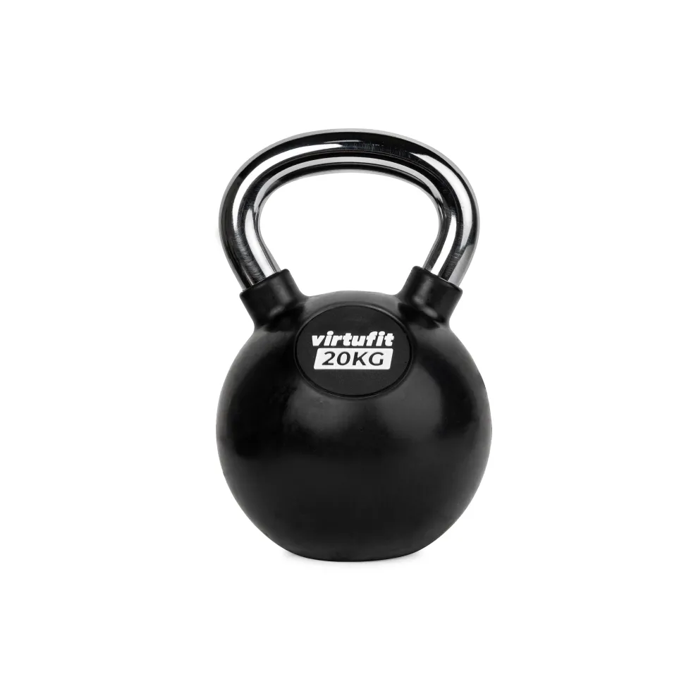 VirtuFit Kettlebell - Rubber/Chroom - 20 kg
