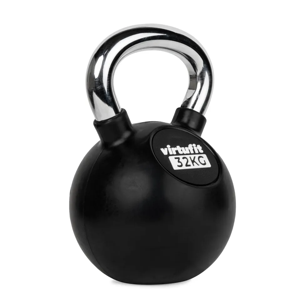 VirtuFit Kettlebell - Rubber/Chroom - 32 kg