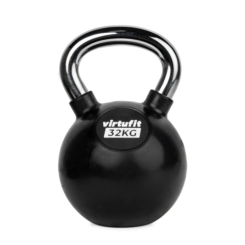 VirtuFit Kettlebell - Rubber/Chroom - 32 kg