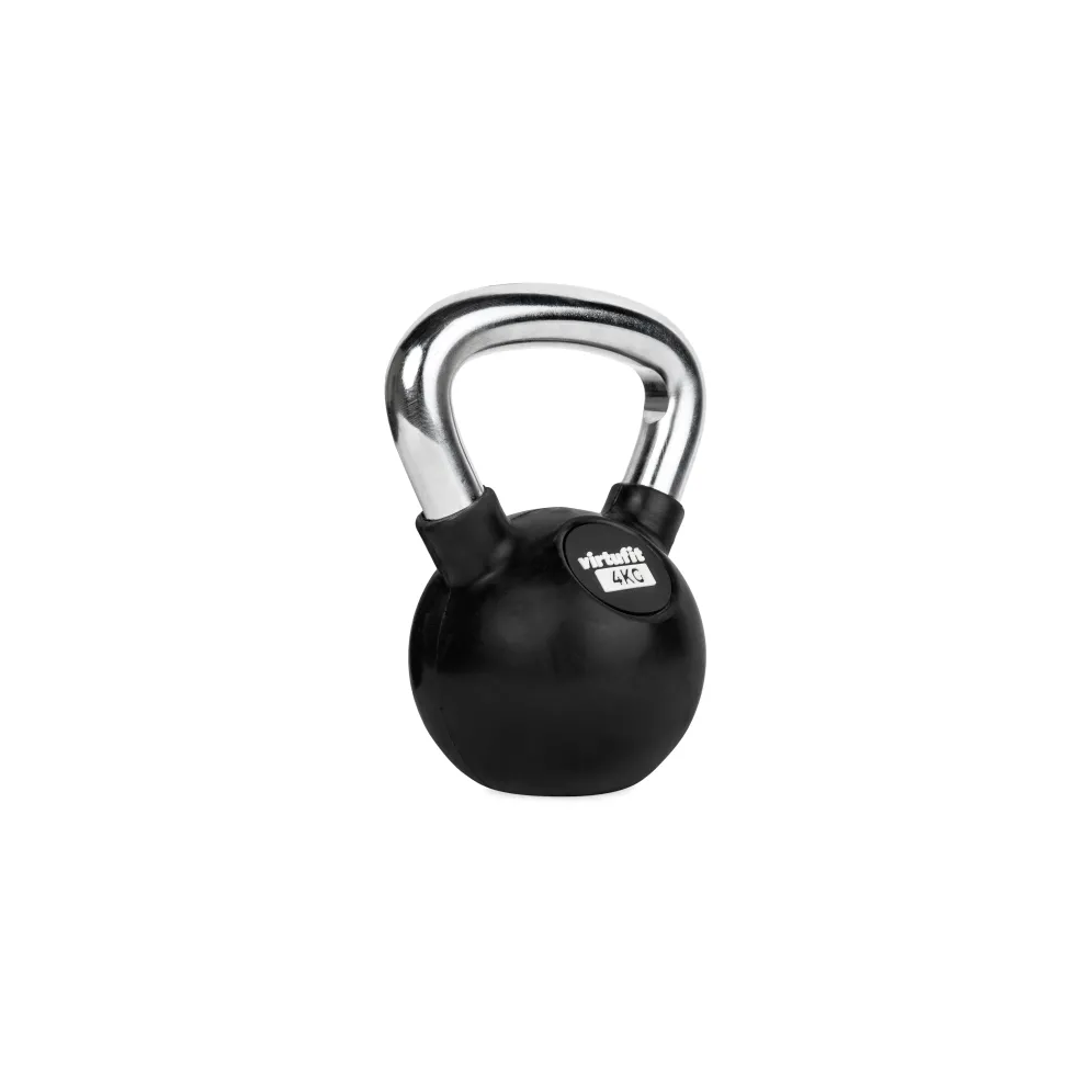 VirtuFit Kettlebell - Rubber/Chroom - 4 kg