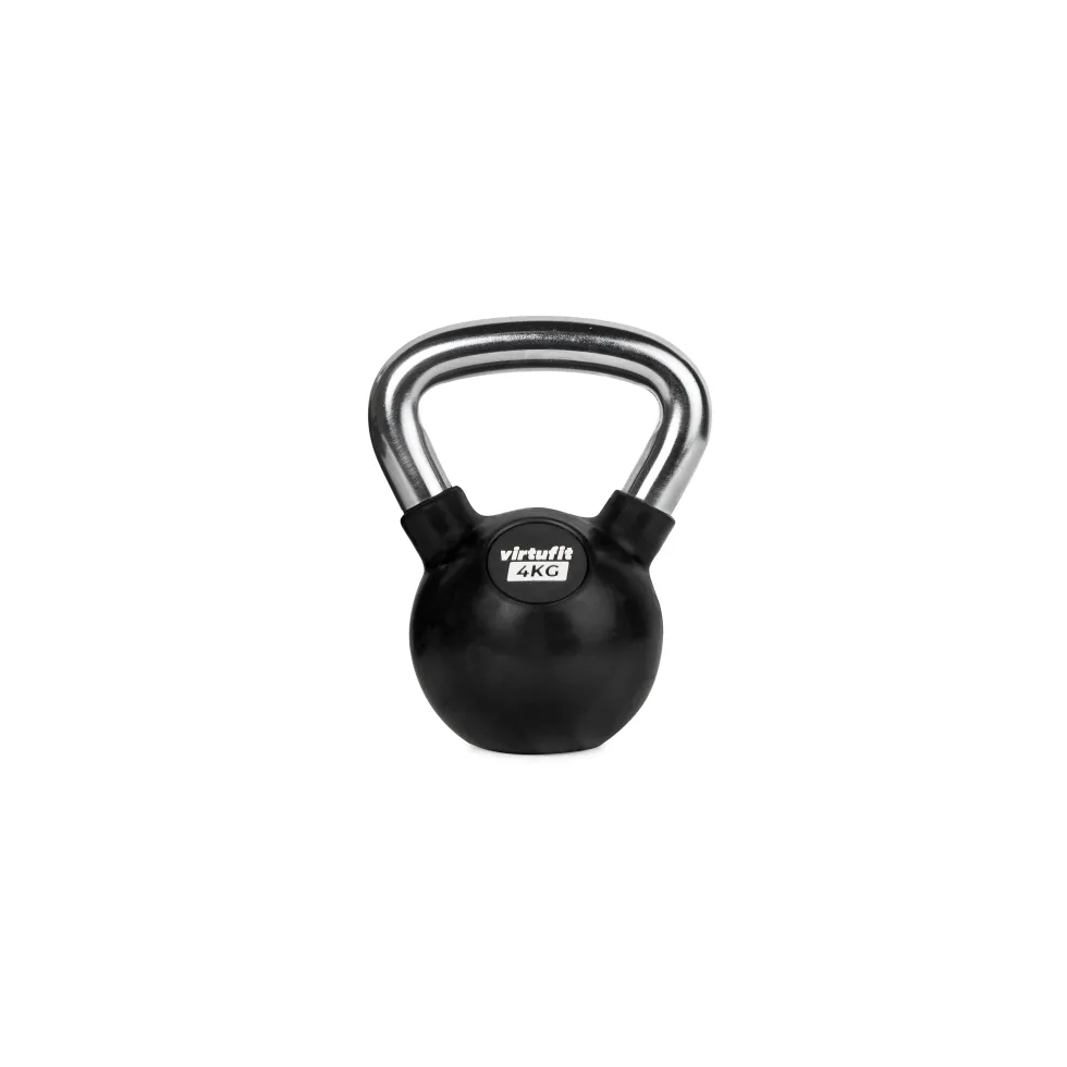 VirtuFit Kettlebell - Rubber/Chroom - 4 kg