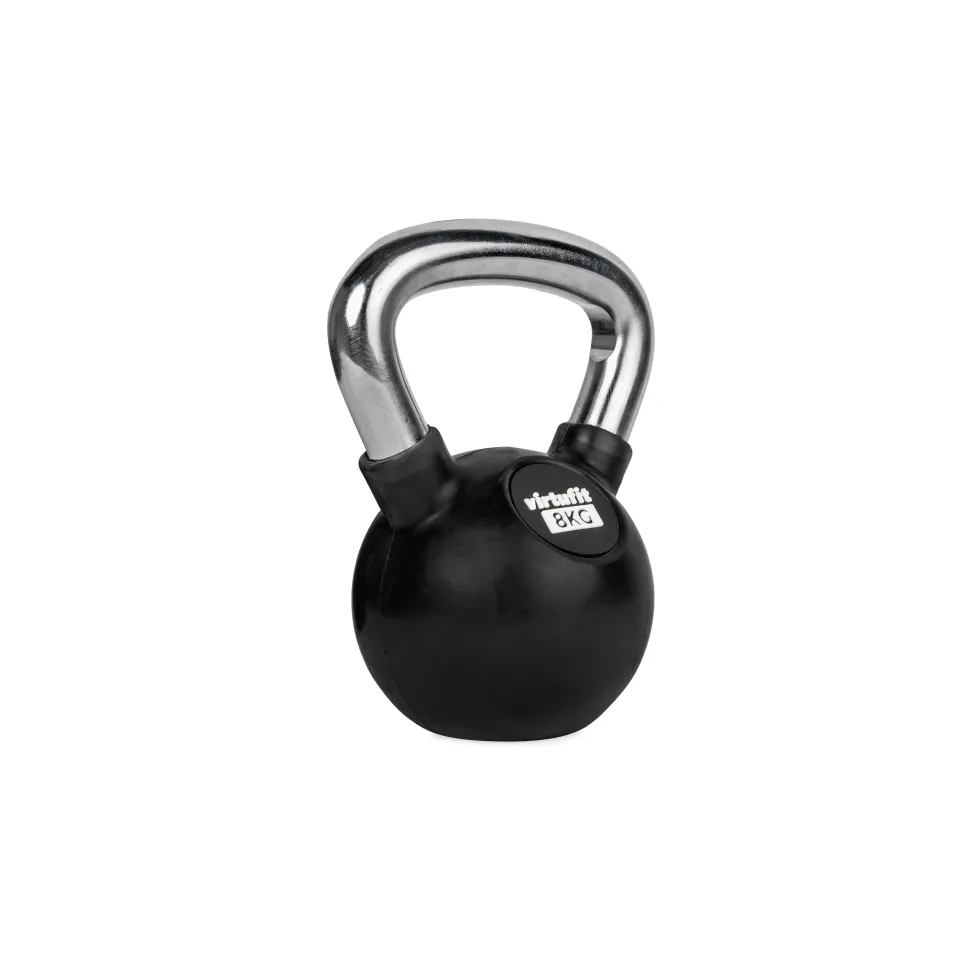 VirtuFit Kettlebell - Rubber/Chroom - 8 kg