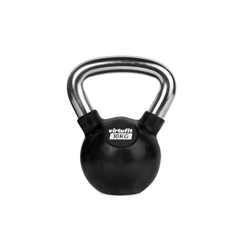 VirtuFit Kettlebell - Rubber/Chroom - 10 kg