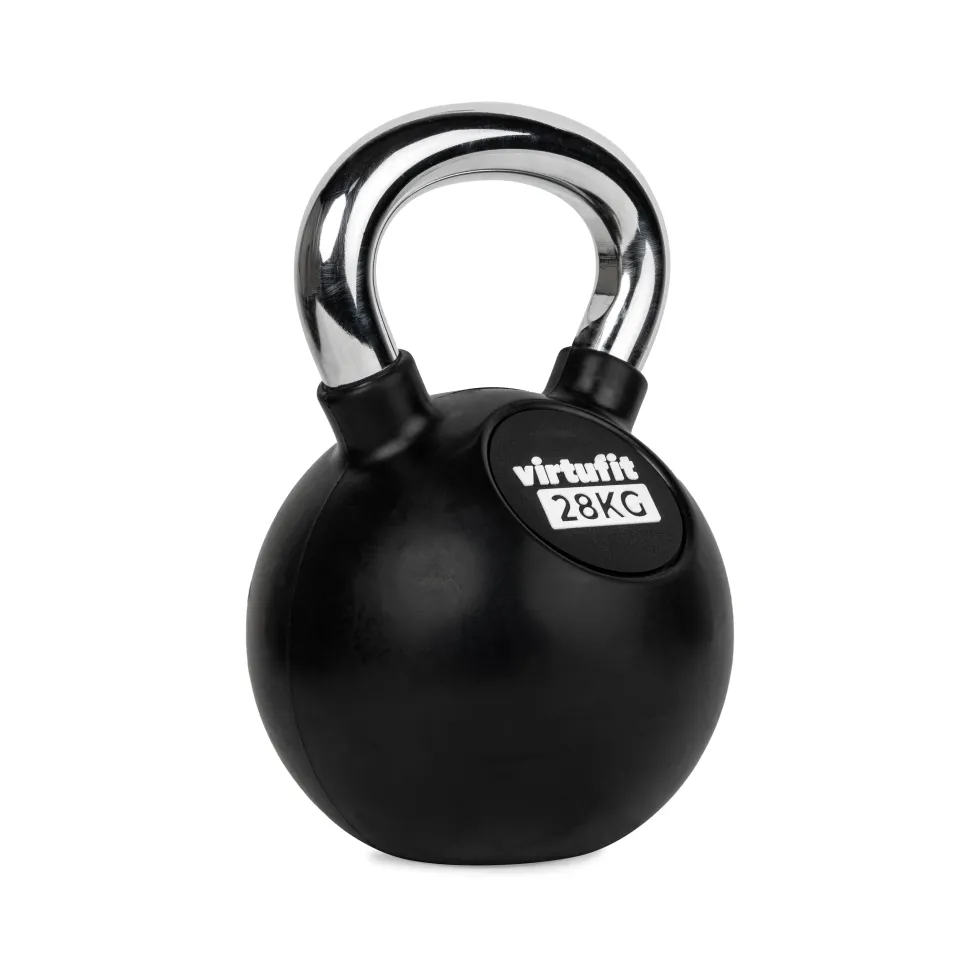 VirtuFit Kettlebell - Rubber/Chroom - 28 kg