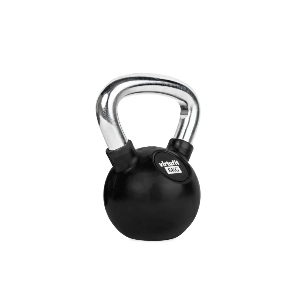 VirtuFit Kettlebell - Rubber/Chroom - 6 kg