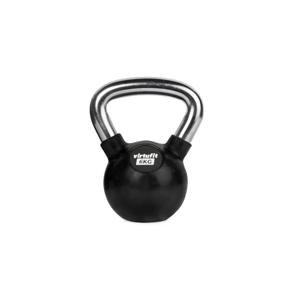 VirtuFit Kettlebell - Rubber/Chroom - 6 kg