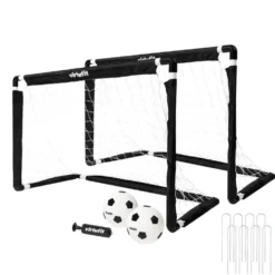 VirtuFit Kinder Voetbaldoelen Set met 2 Ballen en Pomp - Voetbalgoals - 92 x 64 cm