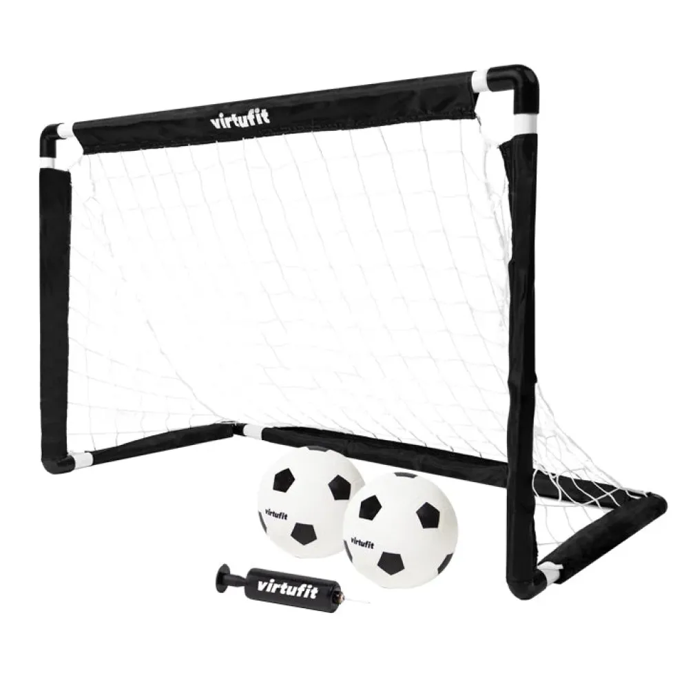 VirtuFit Kinder Voetbaldoelen Set met 2 Ballen en Pomp - Voetbalgoals - 92 x 64 cm
