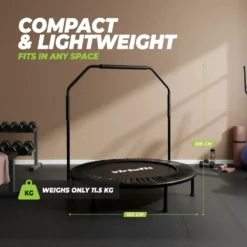 VirtuFit Opvouwbare Fitness Trampoline met Handvat - Zwart - 100 cm
