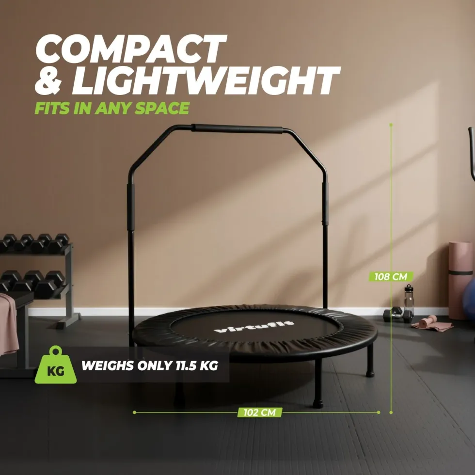 VirtuFit Opvouwbare Fitness Trampoline met Handvat - Zwart - 100 cm