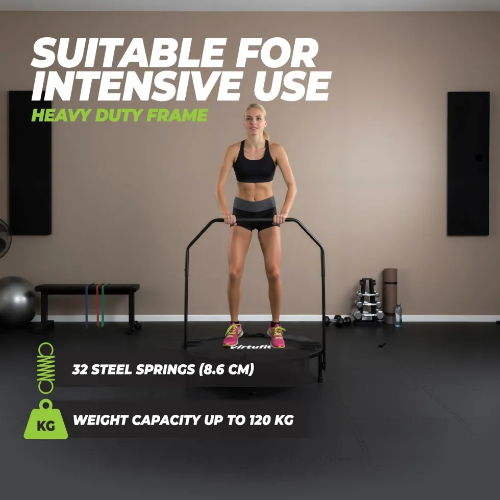 VirtuFit Opvouwbare Fitness Trampoline met Handvat - Zwart - 100 cm
