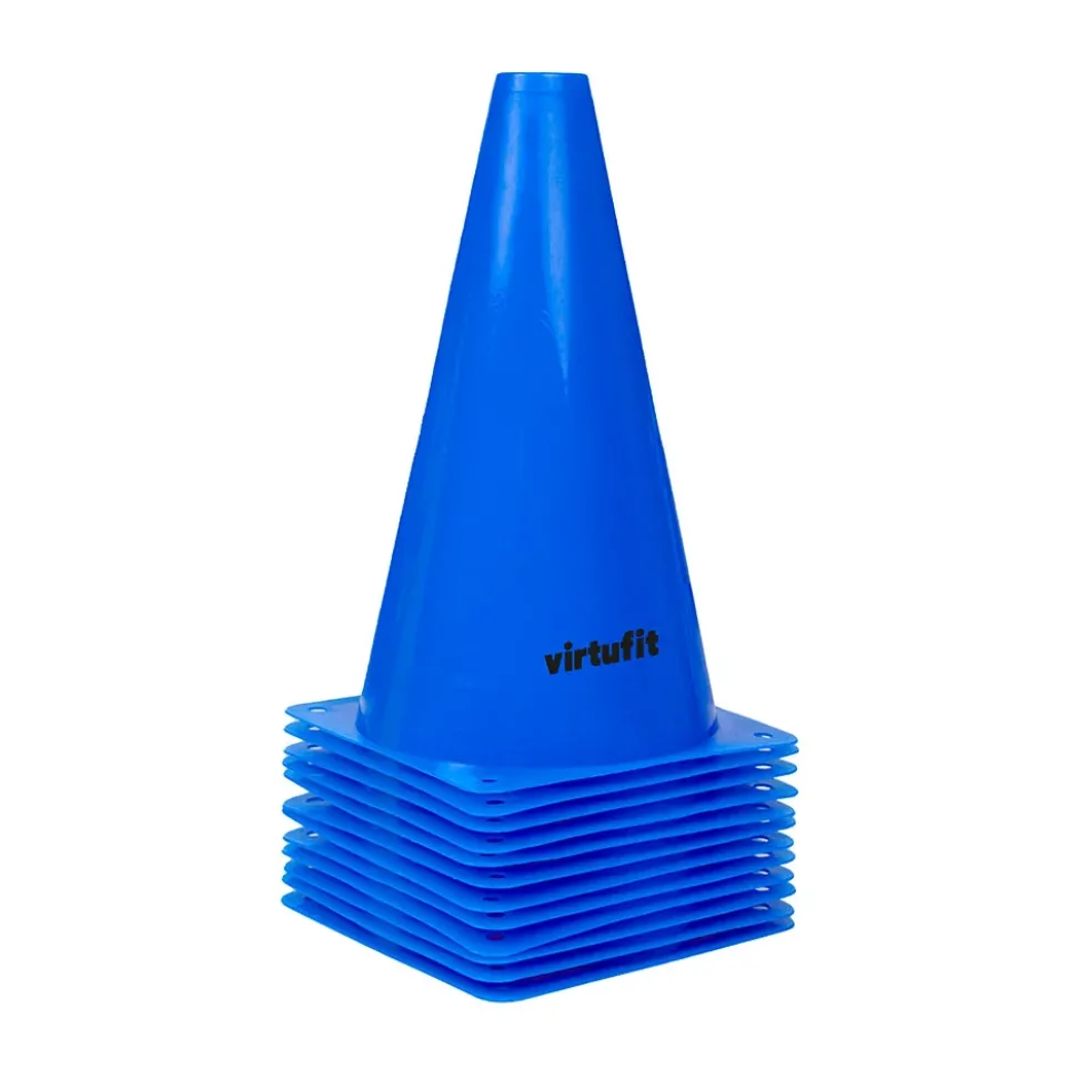 VirtuFit Pionnen Set - 23 cm - 12 Stuks - Blauw