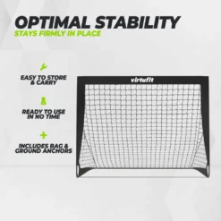 VirtuFit Pop-Up Voetbaldoelen Set - Voetbalgoals - 120 x 90 cm - Zwart