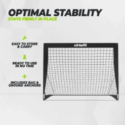 VirtuFit Pop-Up Voetbaldoelen Set - Voetbalgoals - 120 x 90 cm - Zwart