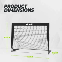 VirtuFit Pop-Up Voetbaldoelen Set - Voetbalgoals - 120 x 90 cm - Zwart