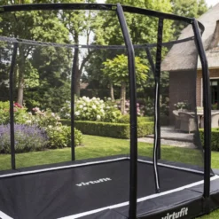 VirtuFit Premium Inground Trampoline met Veiligheidsnet - Zwart - 183 x 274 cm