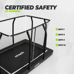 VirtuFit Premium Inground Trampoline met Veiligheidsnet - Zwart - 183 x 274 cm