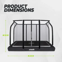 VirtuFit Premium Inground Trampoline met Veiligheidsnet - Zwart - 183 x 274 cm