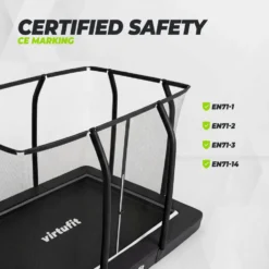 VirtuFit Premium Inground Trampoline met Veiligheidsnet - Zwart - 213 x 305 cm