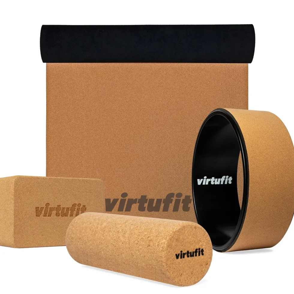 VirtuFit Premium Kurk Yoga Kit - 4-Delig - Ecologisch