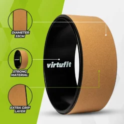 VirtuFit Premium Kurk Yoga Wiel - Ecologisch - 33 cm
